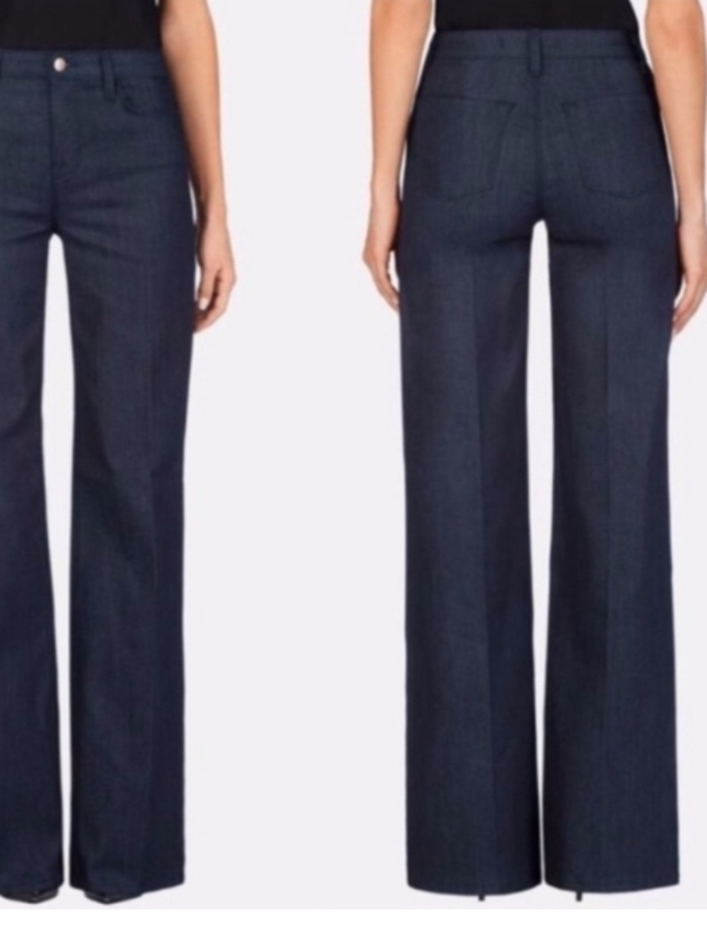 J Brand Eva High Rise Flare Jeans 28 Dark Wash Long Wide Leg Denim - Picture 2 of 11
